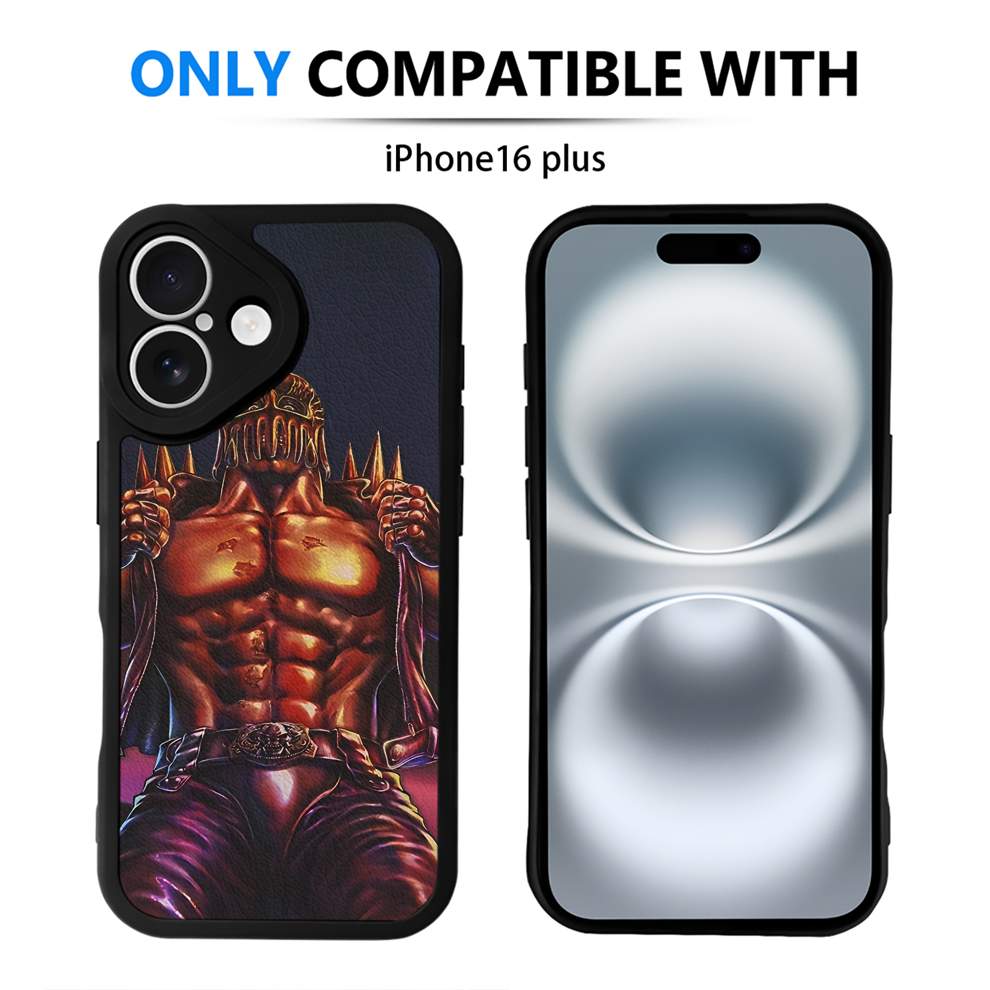 （画像用） 北斗の拳 Fist of the North Star 【iPhone 16シリーズ対応】シリコンスマホケース（レザー調） 材質：シリコン